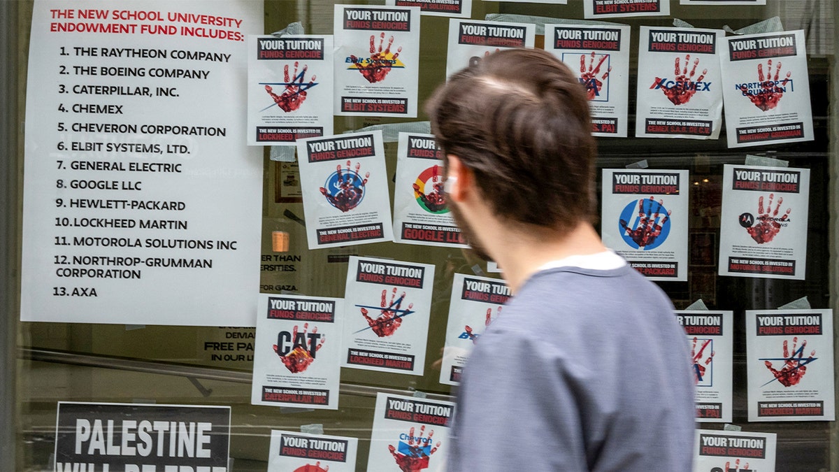 Anti-Israel posters at Parsons