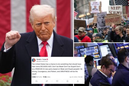 Trump tells Americans ‘Don’t be a PANICAN’ post-tariffs as markets plunge for third straight day