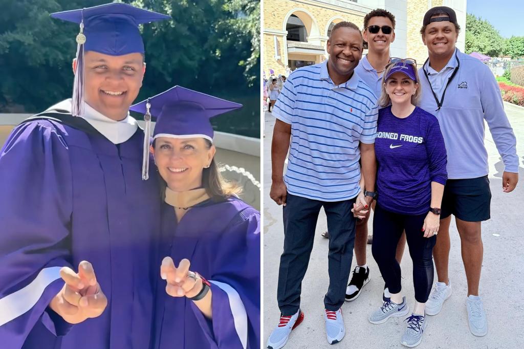 Mom and son — donning matching sneakers — graduate from TCU together during special Mother’s Day weekend