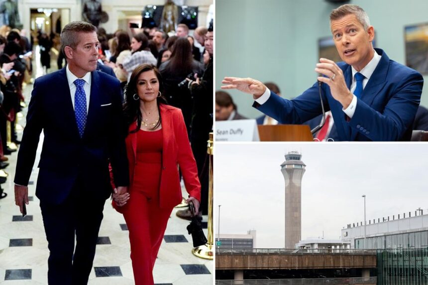 Transportation Secretary Sean  Duffy switched wife off Newark flight after claiming airport was safe: ‘I needed her to fly’