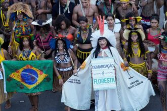 Indigenous Brazilians protest EU-Mercosur deal in European Parliament