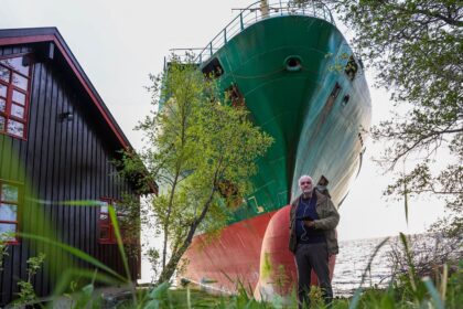 Norwegian man wakes to find cargo ship in his garden