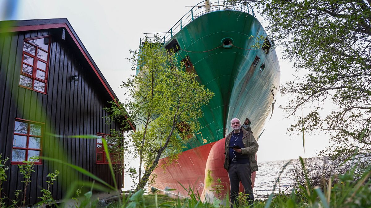 Norwegian man wakes to find cargo ship in his garden