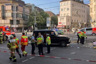 At least three injured after car drives into crowd in Stuttgart