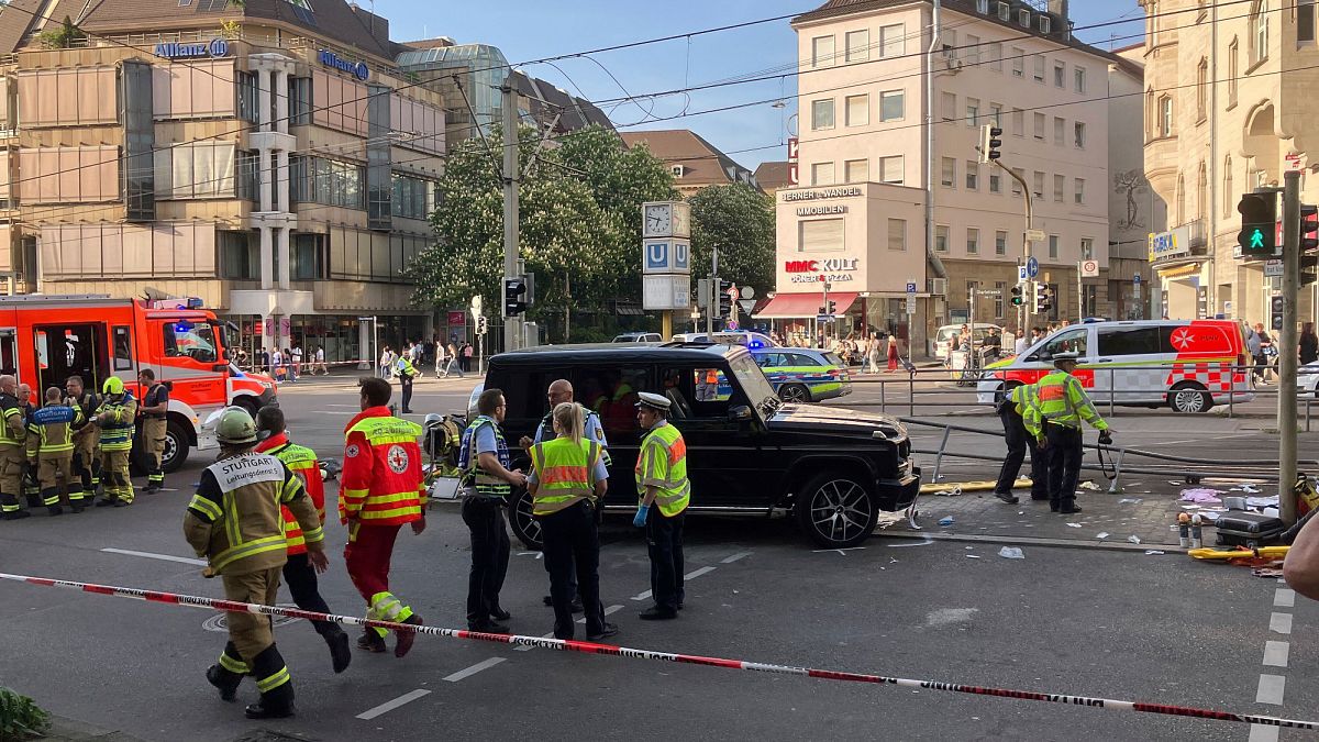 At least three injured after car drives into crowd in Stuttgart