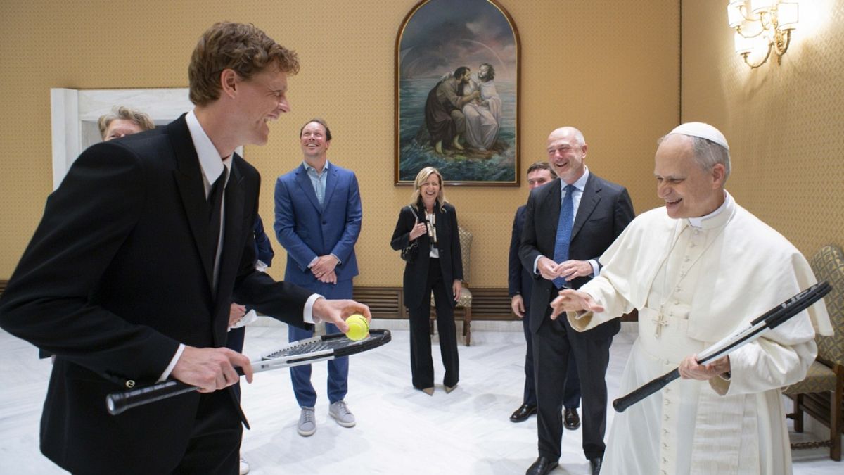 Pope Leo XIV receives tennis ace Sinner at the Vatican