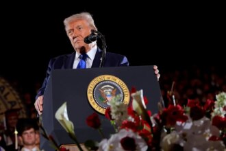 Trump mocks trans athletes in women’s sports to roaring applause at Alabama commencement speech