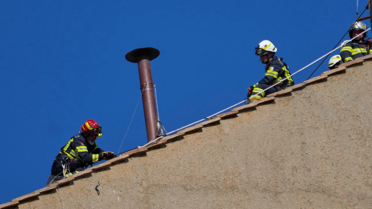 Chimney installed on Sistine Chapel’s roof ahead of conclave to pick Pope Francis’ successor