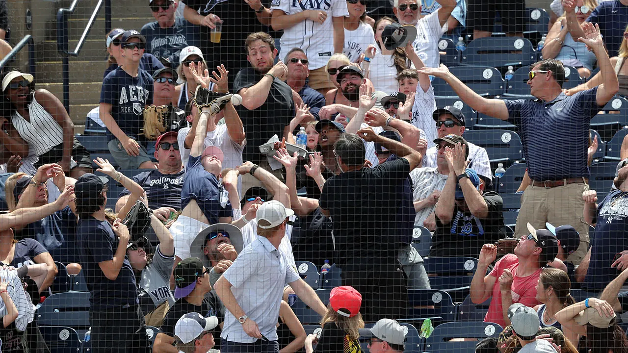 Dad goes viral after catching ball at Yankees game while daughter covers his eyes
