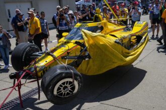 IndyCar driver Scott McLaughlin slams into the wall, car flips in the air during harrowing practice crash