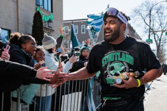 Jordan Mailata, other Eagles stars downplay tush push as NFL vote on team’s signature play looms