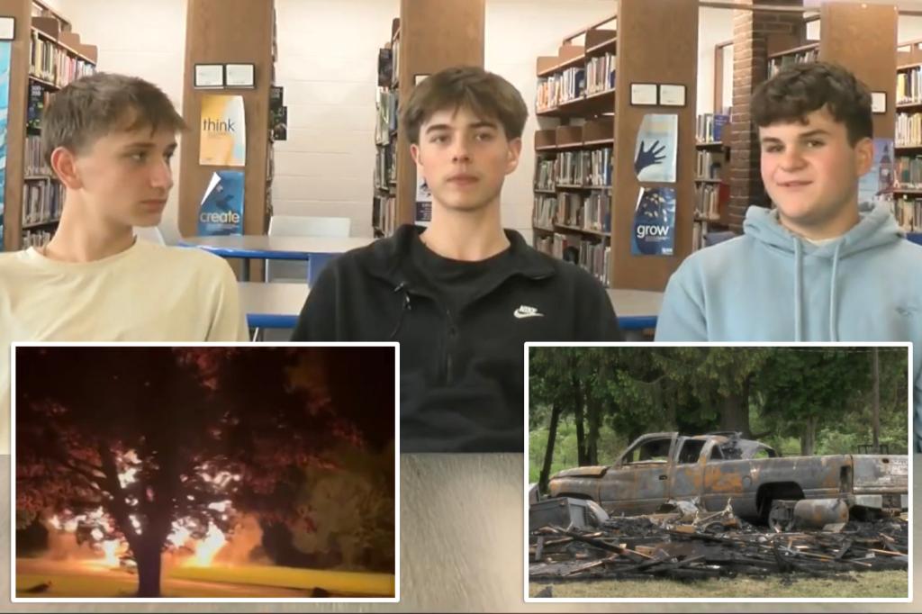 Dramatic video shows teens helping save family from burning home on way home from prom