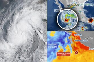 Tropical Storm Alvin strengthens off Mexico’s coast in Eastern Pacific