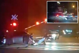 Watch two  hero NJ cops rescue impaired driver from car stuck on tracks moments before train obliterates it