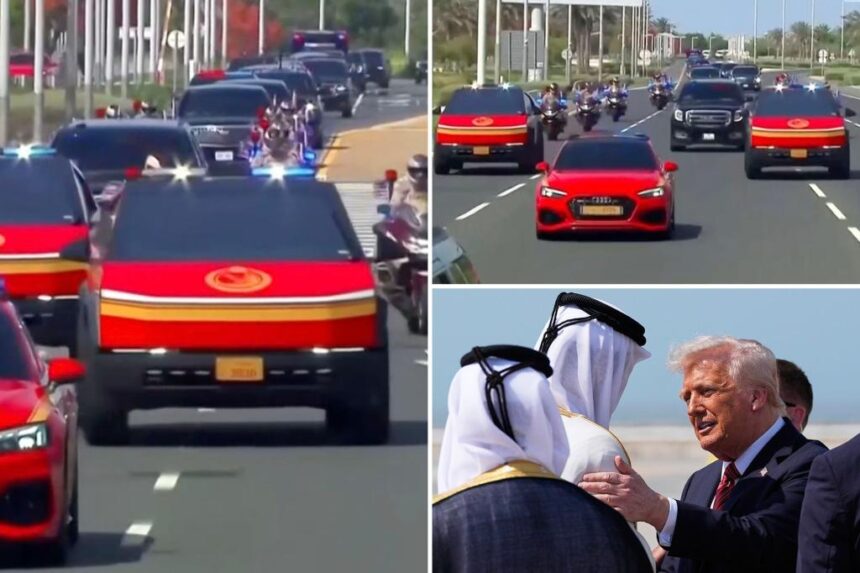 Trump given Cybertruck motorcade through Qatar after fighter-jet escort