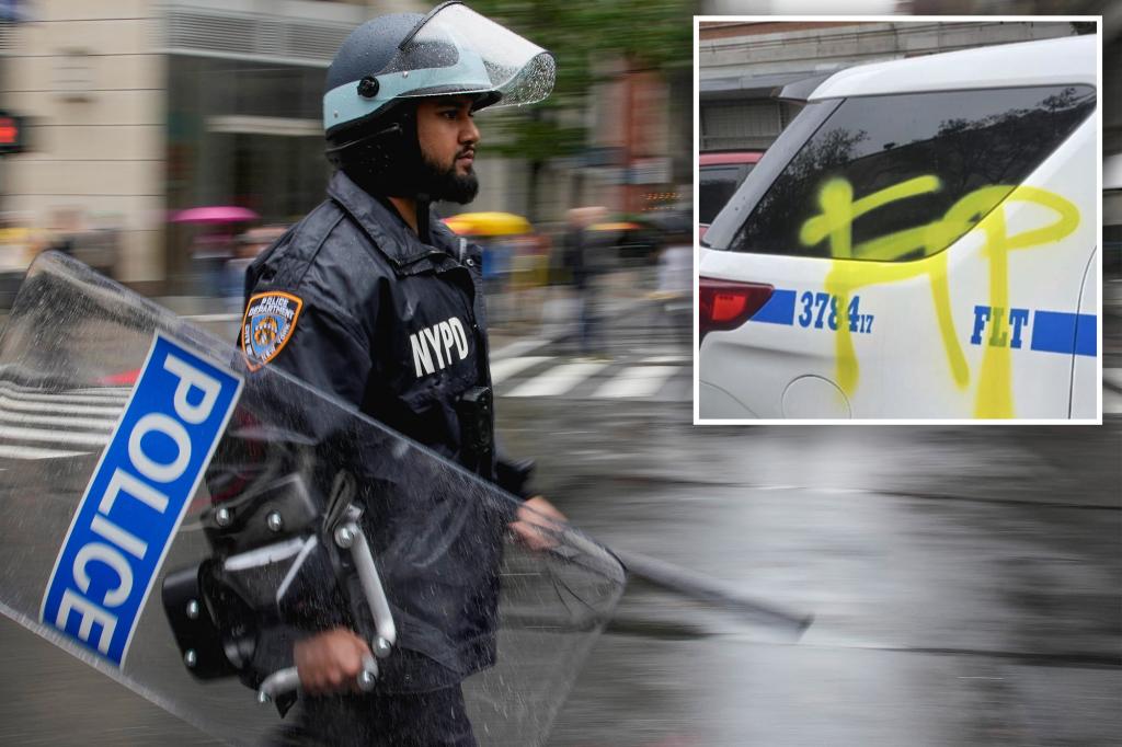Marked NYPD cars, ambulance vandalized in NYC before anti-Trump protests