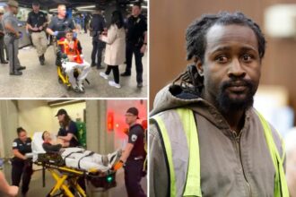 Maniac accused of stabbing 2, including good Samaritan, on rush-hour train is locked up on high bail