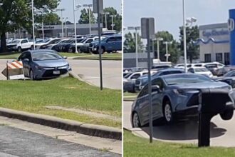 Car sent flying as it travels Missouri road buckled by heat