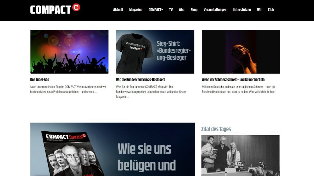 German court reverses ban on far-right Compact magazine