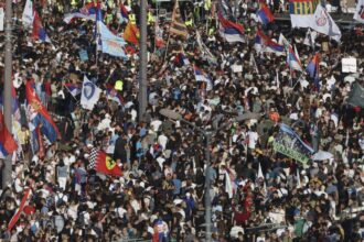 Anti-government protest in Serbia calls for early elections