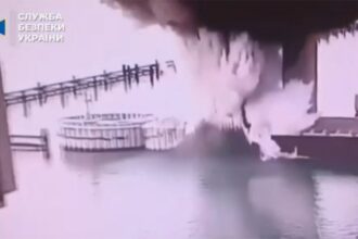 Ukraine targets bridge linking Russia to Crimea with massive underwater blast, video shows
