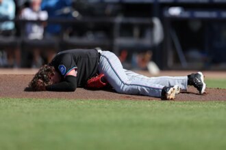 Marlins’ Ryan Weathers struck in head by catcher’s warmup throw in bizarre moment vs. Rays