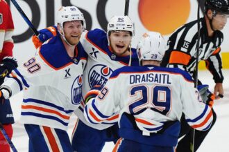 Oilers tie Stanley Cup Final with overtime comeback victory in front of Taylor Swift, Travis Kelce