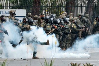 Violent anti-Trump protesters force LAPD to take action as peaceful day turns chaotic