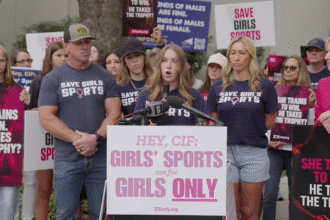 ‘Save Girls Sports’ rally rocks California sports league meeting amid state’s trans athlete battle vs Trump