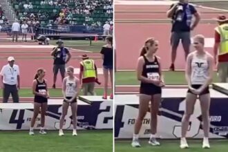 Female Oregon athletes refuse to share podium with trans competitor, leave high school track and field championship: video