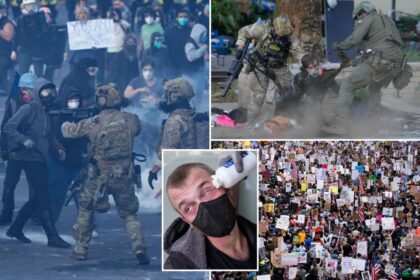 Officers injured as Portland rioters breach ICE building with explosives and rocks