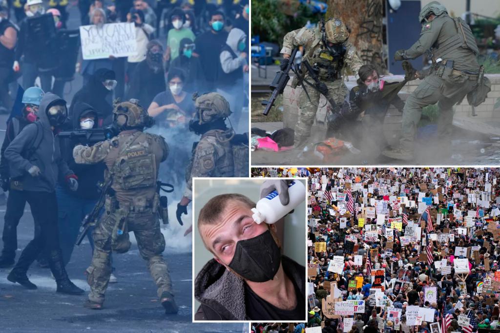 Officers injured as Portland rioters breach ICE building with explosives and rocks
