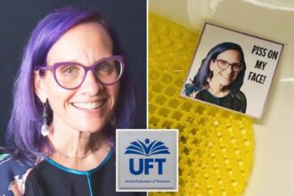 Exclusive | ‘Outspoken’ female NYC teacher-union rep targeted by ‘disgusting’ cards in urinals