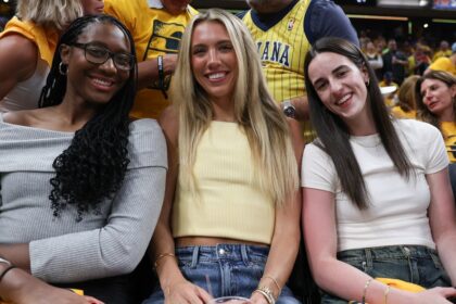 Caitlin Clark watches Pacers take down Knicks to earn trip to NBA Finals