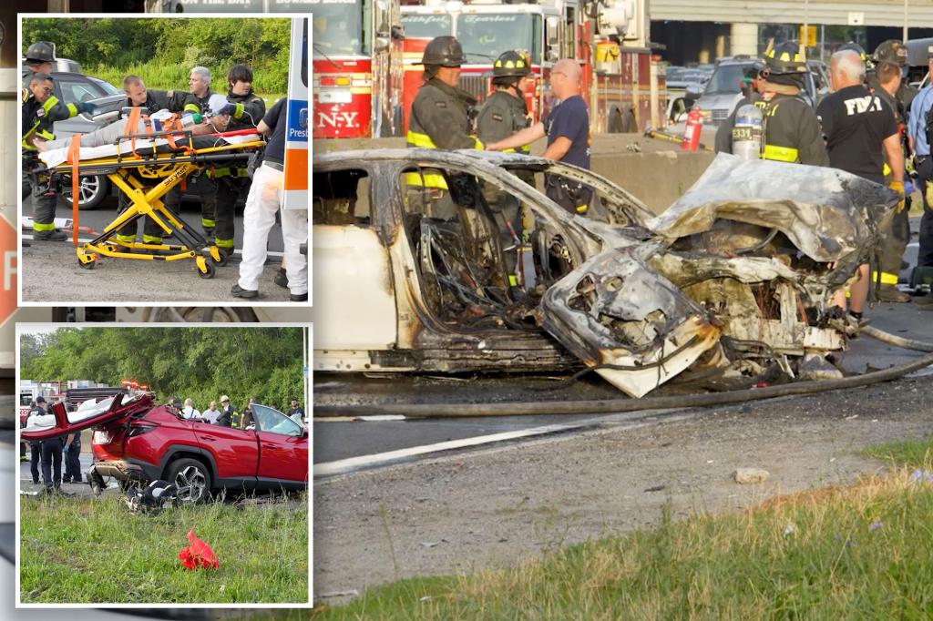 Six injured when car barrels into oncoming Belt Parkway traffic in NYC
