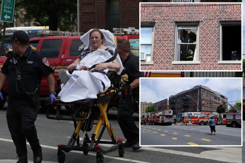 Blazing inferno tears through Bay Ridge building in Brooklyn, injuring 4 including firefighter