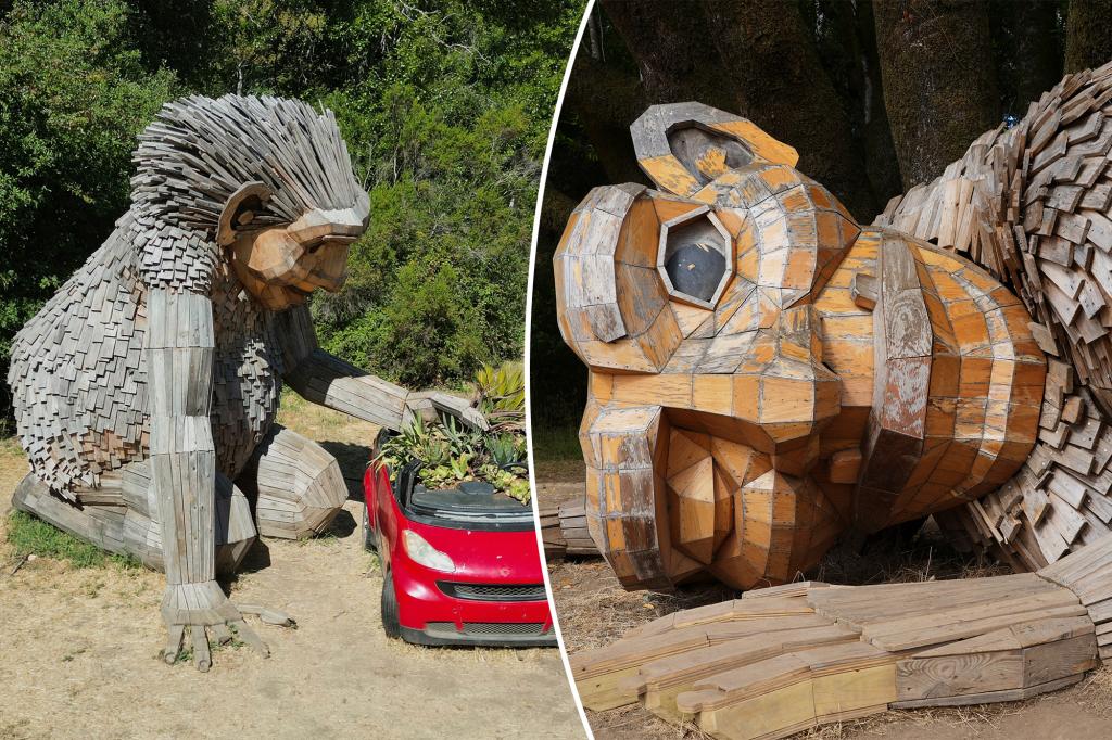 Giant trolls built from trash want to save humans from themselves