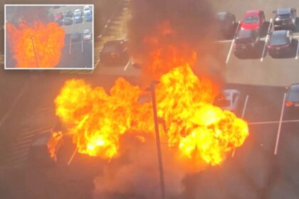 Massive car explosion caught on camera rocks parking lot in major DC suburb