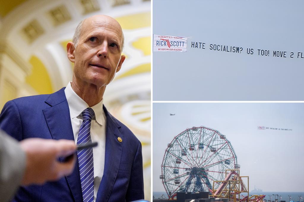 Rick Scott summons NYers to Florida with sky-high advertisement