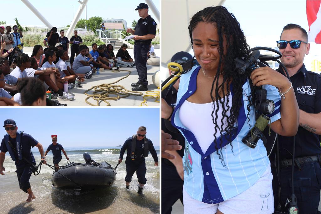 NYPD scuba squad schools youngsters on how beach can turn deadly as temps soar in Big Apple