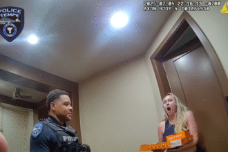 Officers’ unexpected pizza delivery goes viral after holiday traffic stop arrest