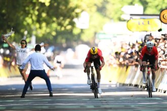 Security guard’s ‘swift move’ stops determined anti-Israel agitator at Tour de France finish