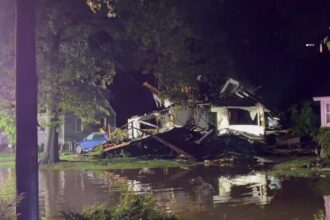 NJ home catches fire and explodes in storm— but family had already fled due to flash-flooding alerts
