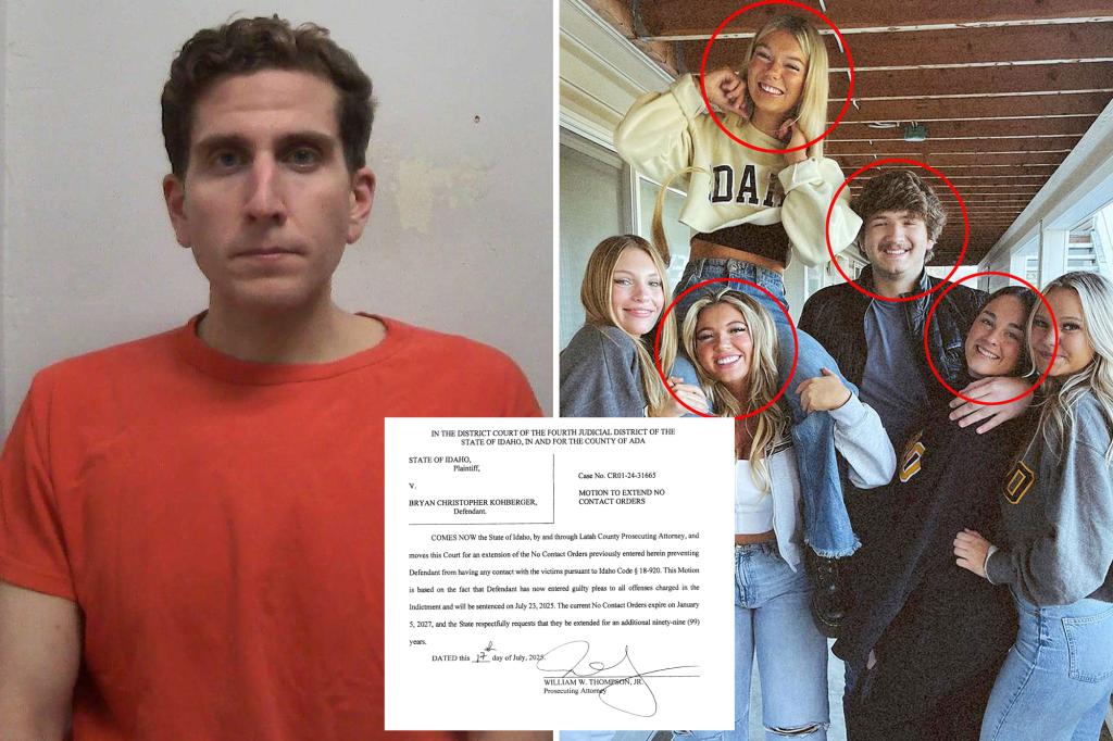 Idaho prosecutors ask Bryan Kohberger be barred from contacting his victims’ families for 99 years