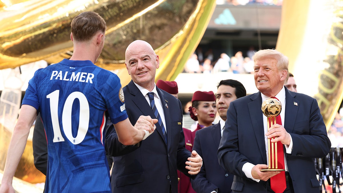 President Trump greets Cole Palmer