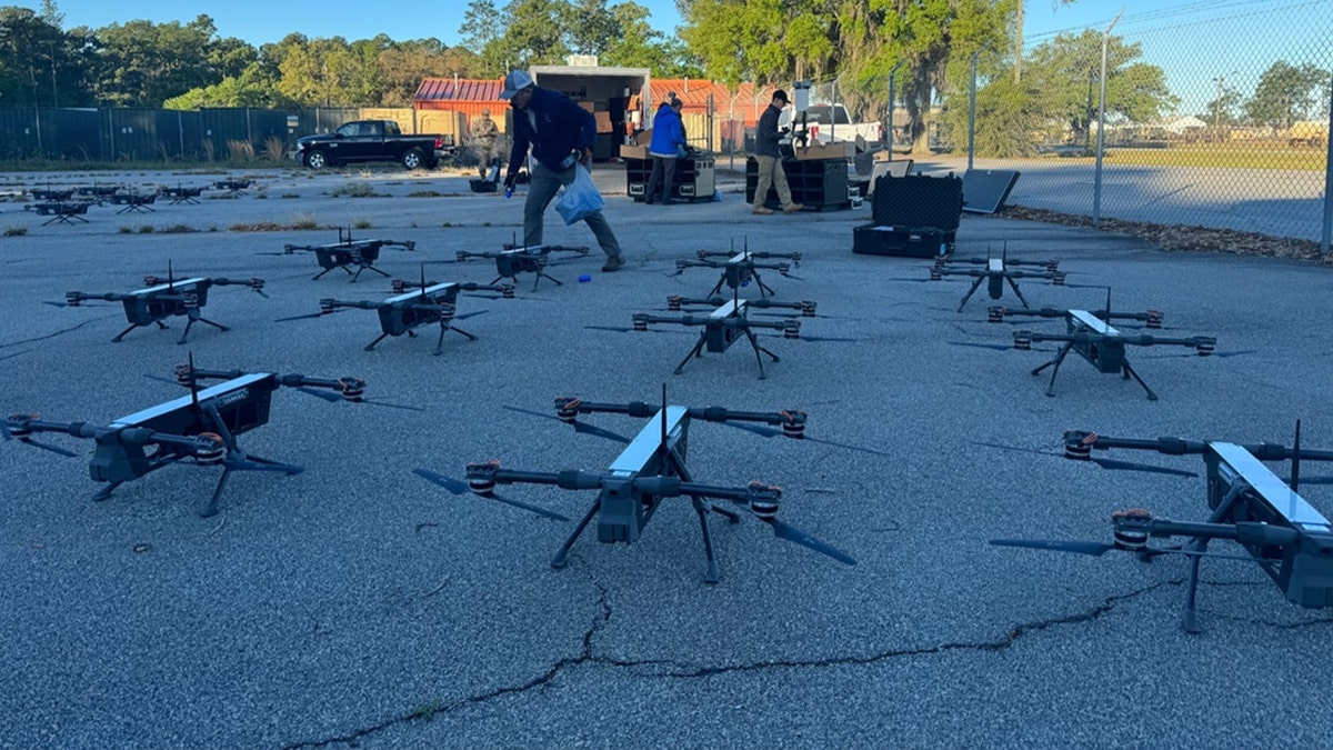 Members with the Threat System Management Office, unbox and test drones to be used during Marne Focus 2024 at Fort Stewart, Georgia, April 6, 2024. Marne Focus is the division's validation of the brigade which indicates the brigade is ready to take part in a rotation at the National Training Center, a U.S. Army maneuver Combat Training Center at Fort Irwin, California.