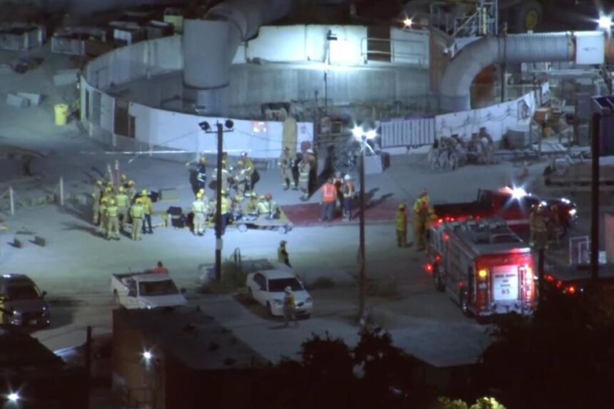At least 15 trapped after industrial tunnel collapse in Los Angeles, fire department says