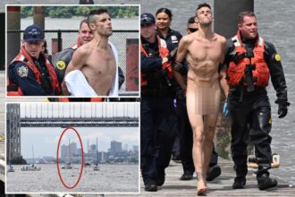 Exclusive | Naked NYC man steals boat, takes joyride in Hudson River as cops chase him