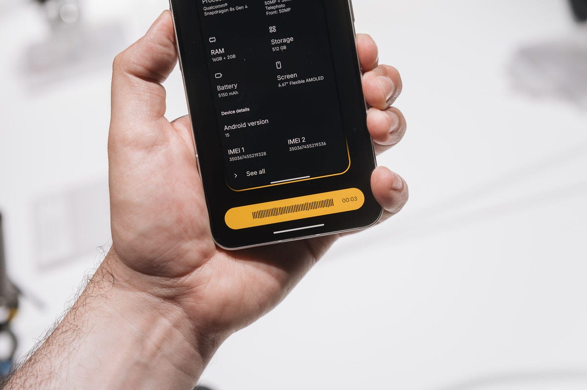 Image of a Nothing phone being used