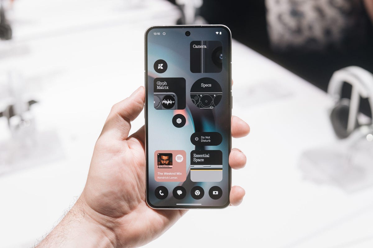 Image of a Nothing phone being used